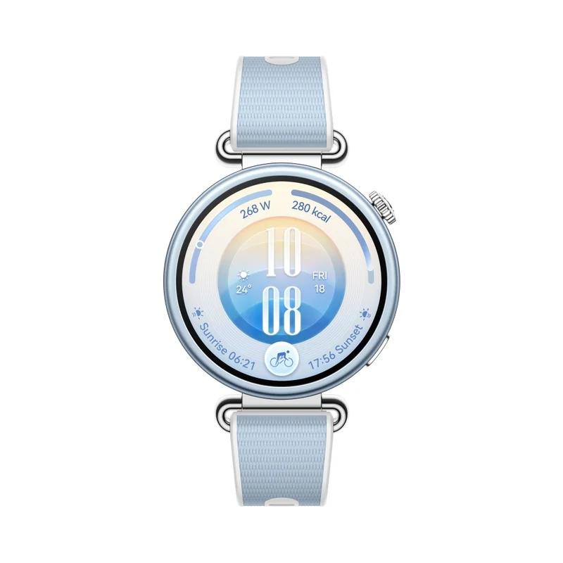 Смарт часовник Huawei Watch GT 7 Konsu-B39FB, 1.32" дисплей, HarmonyOS 6.1, синя и бяла каишка + True Wireless слушалки Huawei Freebuds SE 4 ANC, бели