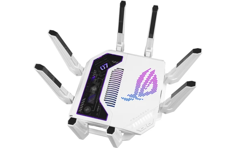 Asus Gaming Rapture GT-BE19000AI, BE19000, Tri-band Gaming Router, WiFi 7, 802.11be, up to 3,500 sq. ft. & 200+ devices, Triple Level Security, Support AiMesh Whole Home Mesh WiFi, Dual 10G ports, AI WAN detection, Energy Saving Mode, AI Game Boost, Gami