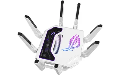 Asus Gaming Rapture GT-BE19000AI, BE19000, Tri-band Gaming Router, WiFi 7, 802.11be, up to 3,500 sq. ft. & 200+ devices, Triple Level Security, Support AiMesh Whole Home Mesh WiFi, Dual 10G ports, AI WAN detection, Energy Saving Mode, AI Game Boost, Gami
