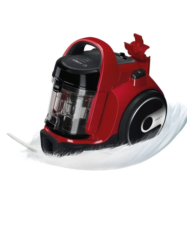 Bosch BGC05AAA2, Vacuum Cleaner, 700 W, Bagless type, 1.5 L, 78 dB(A), Energy efficiency class A, chili red/black