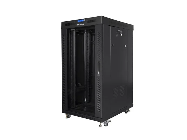 Lanberg rack cabinet 19" free-standing 22U/800x800 (flat pack) with glass door lcd black v2