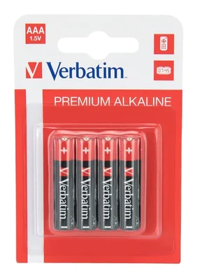 Алкална батерия Verbatim AAA 1.5V комплект 4 броя