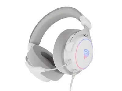 Геймърски слушалки Genesis Neon 764 с микрофон, RGB подсветка, USB, бял