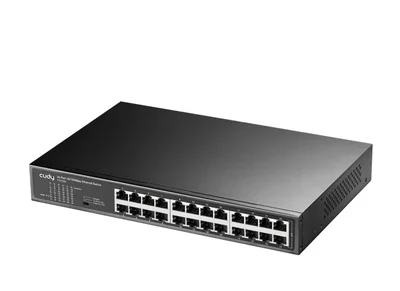 Cudy FS1024 24-Port 10/100 Mbps Metal Switch, 24 10/100 Mbps RJ45 Ports, Rack-mountable Steel Case