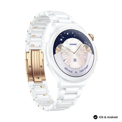 Смарт часовник HUAWEI – Watch 6 Pro Leib-L29C Ceramic Edition, 1.38" LTPO OLED, 2GB RAM, 64GB, 4G LTE, IP68/IP69/5ATM, NFC, бял