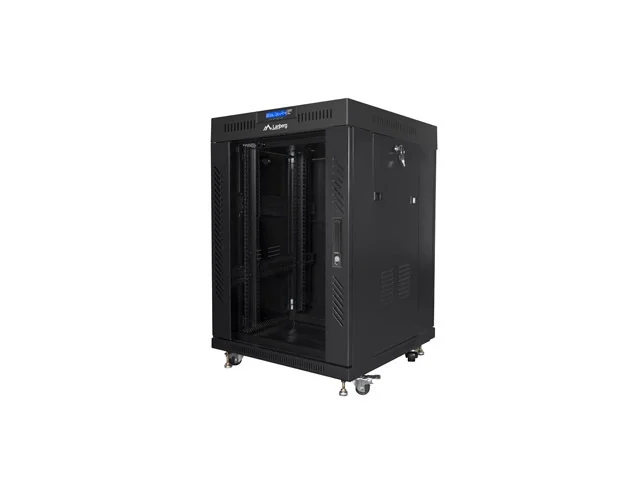 Lanberg rack cabinet 19" free-standing 15U/600x600 (flat pack) with glass door lcd black v2