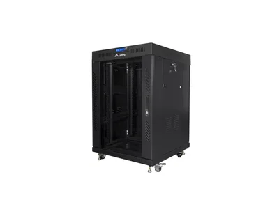 Lanberg rack cabinet 19" free-standing 15U/600x600 (flat pack) with glass door lcd black v2