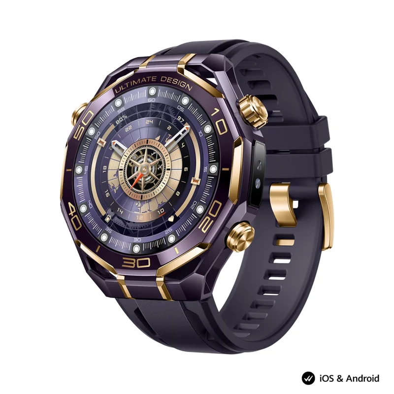Huawei  Watch Ultimate Design Royal Gold, Long-B69, Purple ceramic bezel with 18K gold