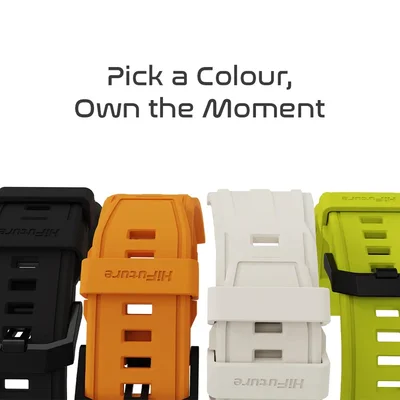 HiFuture Pilot-M Orange, Sporty Design, Powder Metallurgy Stainless Steel Buckle, Solid Silicone, Unique Patterns, Fit Size: 22mm