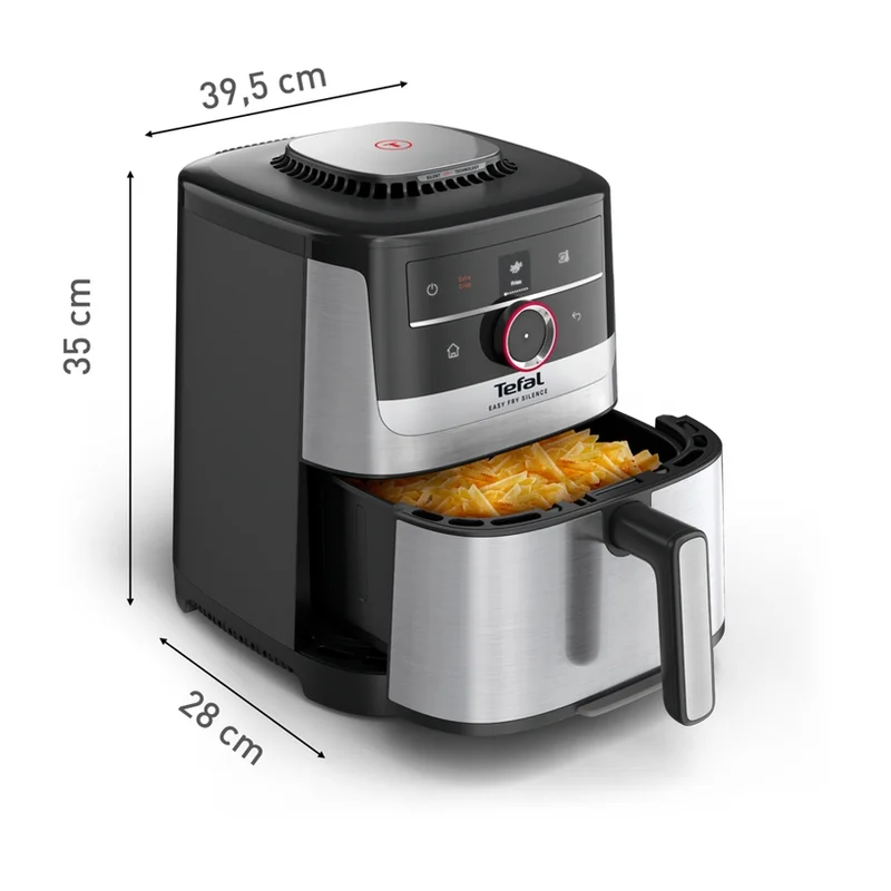 Tefal EY572DE1 Easy Fry XL SMART & SILENCE, stainless steel, 5L (1.2kg, 6 portions), 1550W, dual zones, detachable front, 8 automatic programs