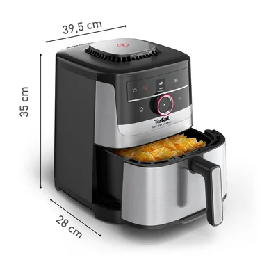 Tefal EY572DE1 Easy Fry XL SMART & SILENCE, stainless steel, 5L (1.2kg, 6 portions), 1550W, dual zones, detachable front, 8 automatic programs