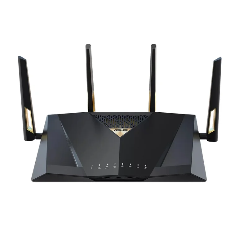 Asus Gaming Wireless Router, RT-BE88U, BE7200, Dual-Band, Quad-Core 2.6GHz CPU, 256MB/2GB Flash/RAM, 4K-QAM, MLO, 10G dual-port, SFP+, 2.5G quad-port, AiProtection Pro, Adaptive QoS, VPN Fusion, Instant Guard, IPTV, OFDMA, MU-MIMO, AiMesh, Black