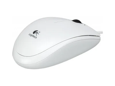 Мишка Logitech – B100, кабелна, USB, бяла