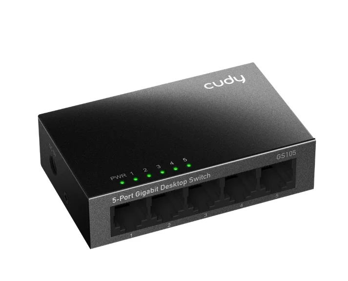 Cudy GS105 5-Port Gigabit Metal  Switch, 5 10/100/1000M RJ45 Ports, Desktop Metal Case