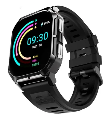 HiFuture Ultra 3 Black, 2.0" IPS, 240x296, Bluetooth Call, IP68 Waterproof, 24/7 True Heart Rate & Blood Oxygen Sensor, Up to 7 days daily use, 100+ Sports Mode