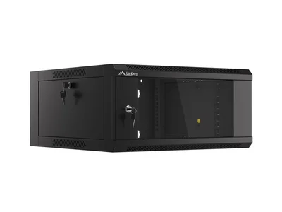 Lanberg rack cabinet 19" wall-mounted 4U 600 fast assembly (flat pack) black