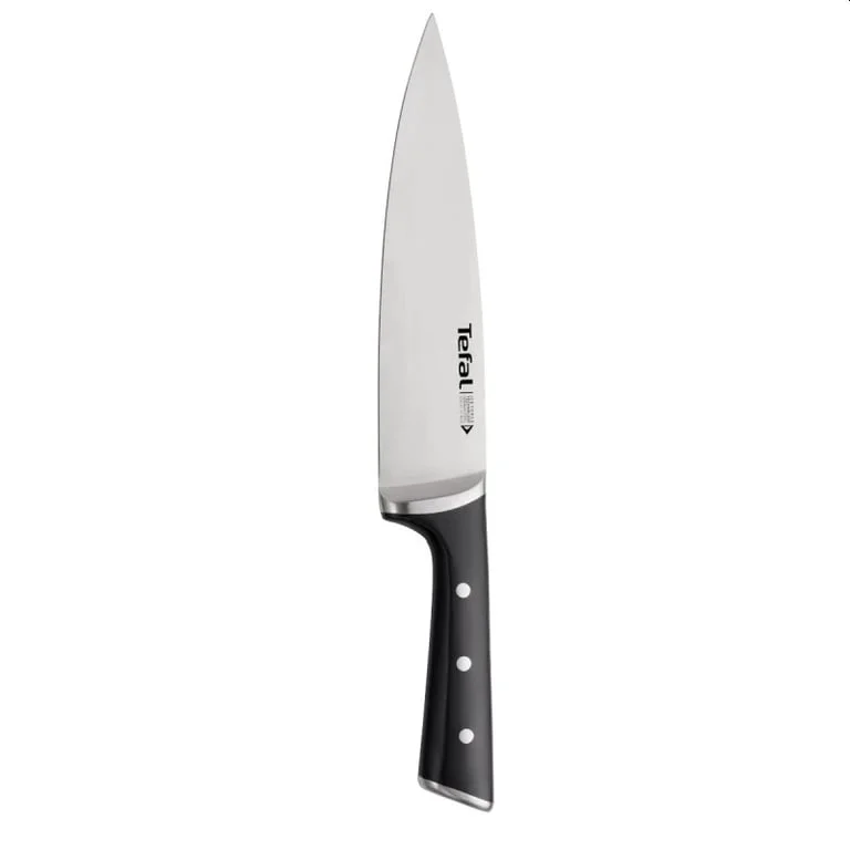 Готварски нож Tefal Ingenio Ice Force K2320214, 20 см, неръждаема стомана, черна дръжка