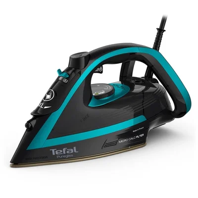 Ютия Tefal FV8066E0 Puregliss 3000W, 280 g/min, Durilium AirGlide Autoclean, Черен/Син