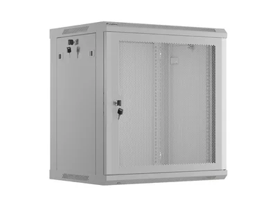 Lanberg rack cabinet 19" wall-mount 12U/600x450 with perforated door grey (flat pack)