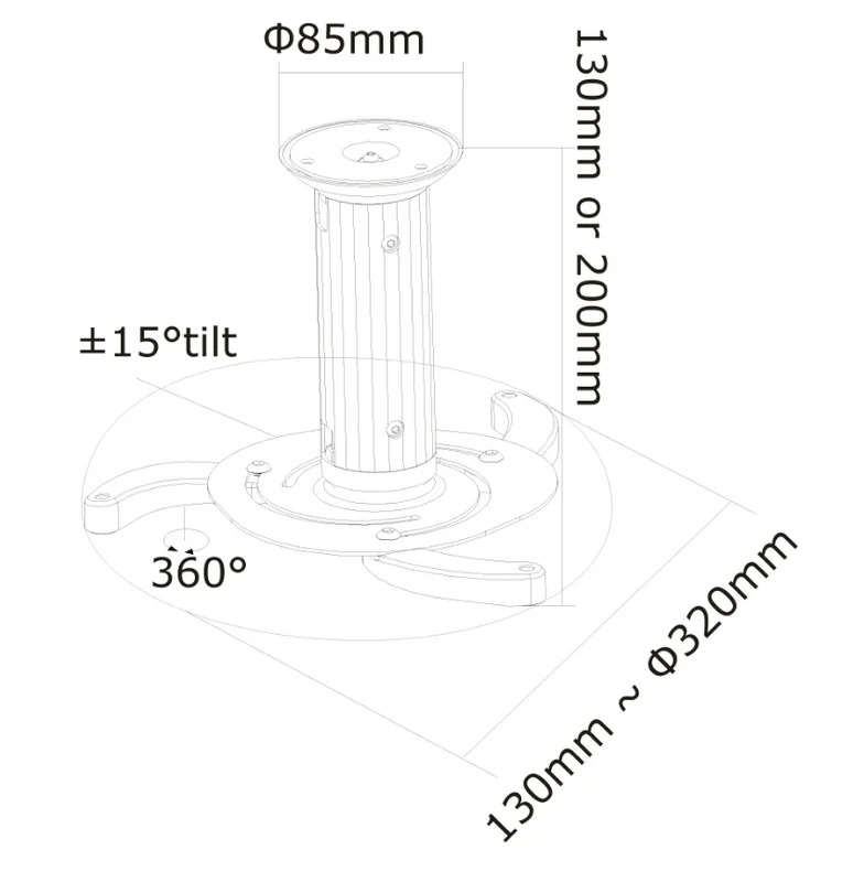 Neomounts Projector Ceiling Mount (height: 8-15 cm), silver