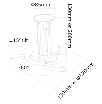 Neomounts Projector Ceiling Mount (height: 8-15 cm), silver