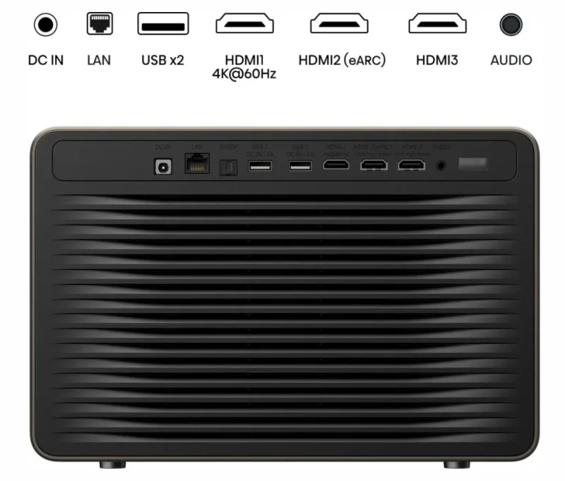 Hisense XR10 Laser Projector, 4K Ultra HD 3840x2160, 6000:1, 6000 lum, 60 Hz, 16:9, Throw ratio 0.84-2.0: 1, VIDAA U9,3 x HDMI, HDR, HDR 10, HDR 10+, DTS Virtual X, 2x8W+15W, Black
