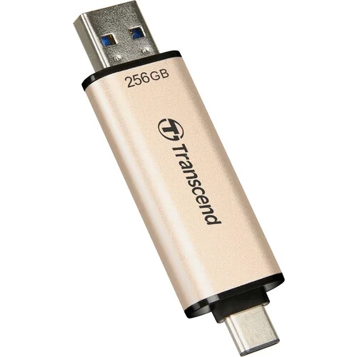 USB флашка Transcend – 256GB, USB 3.2, Type-C, Gold
