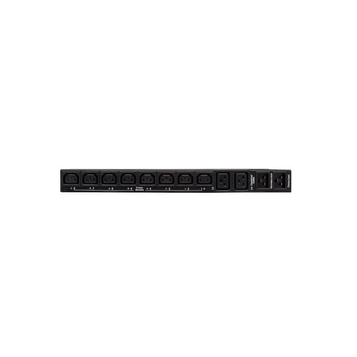Tripp Lite by Eaton 3.8kW Single-Phase Switched Automatic Transfer Switch PDU, Two 200-240V C20 Inlets, 8 C13 & 2 C19 Outputs, 1U, TAA