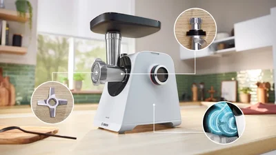 Месомелачка Bosch SER4 MFWS421W, 1900W, 2.5 kg/min, бяла