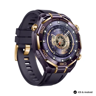 Huawei  Watch Ultimate Design Royal Gold, Long-B69, Purple ceramic bezel with 18K gold