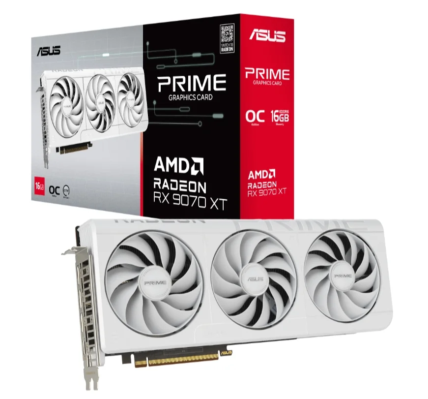 Asus Prime RX 9070XT 16GB GDDR6 OC White