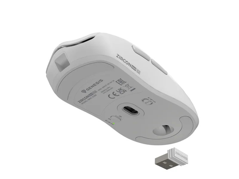 Гейминг мишка Genesis Zircon 500 G2 безжична, 10000 dpi, бяла