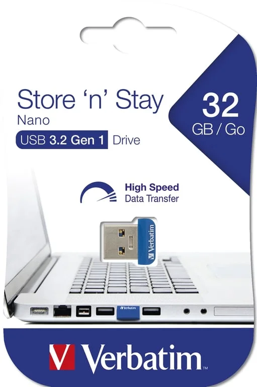USB флашка Verbatim Nano Store 'N' Stay 32GB USB 3.0 синя