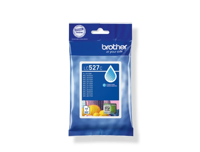 Brother LC527C Cyan Ink Cartridge for MFCJ5010DW/MFCJ5110DW - 900 page yield