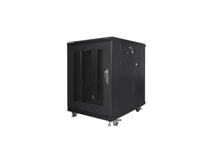 Lanberg rack cabinet 19" free-standing 15U/600x800 (flat pack) with mesh door black
