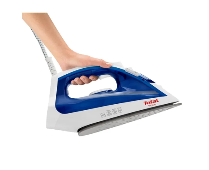 Tefal FV1711E0, Virtuo white & velvet blue,1800W - 0-24g/min - shot 80g/min - PTFE soleplate - water tank 200 ml - cord length 1,9 m - anti drip function