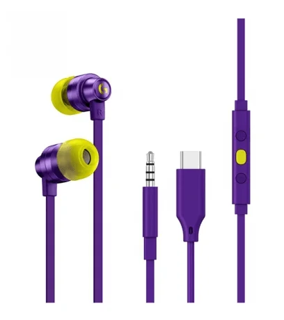 Logitech G333 Gaming Headphones, Cable Management, Custom-length Cable, Dual Dynamic Drivers, Purple