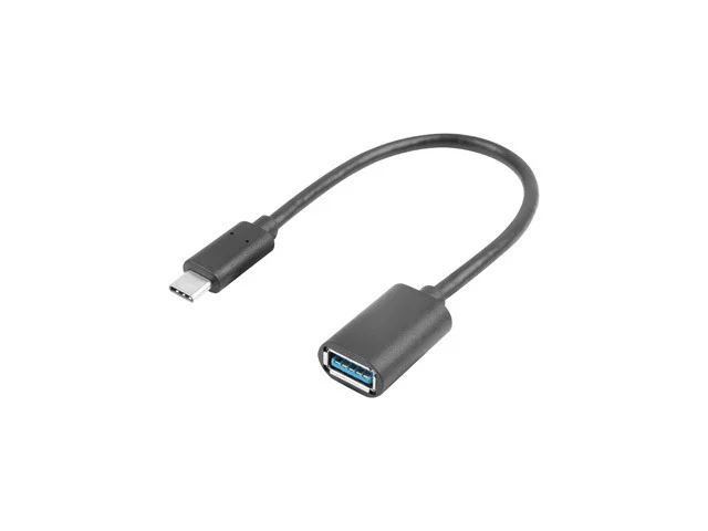 Адаптер Lanberg – USB-C(M) 3.1 към USB-A(F) OTG, 15 см, черен