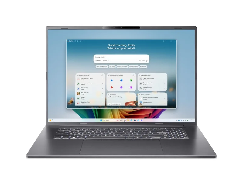 Acer Aspire A18-I71M-74W1, Intel Core Ultra 7 355( up to 4.70GHz, 12MB), 18" WUXGA (1920x1200) IPS 165Hz, 400 nits, 16GB LPDDR5X on board, 512GB NVMe SSD, Intel Graphics, Wi-Fi 7, BT 5.4, FHD + IR Cam, Thunderbolt 4, KB Backlit, Win 11 Home, no adapter