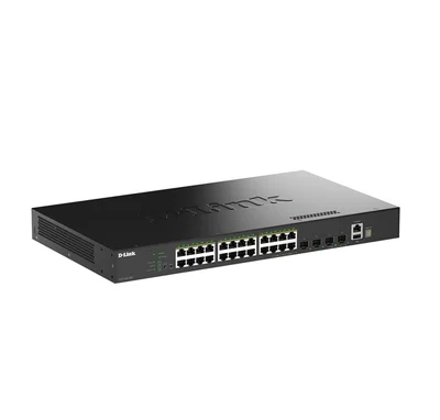D-Link 24 Ports GE PoE (30W) + 4 Ports 10G SFP+ Smart Managed Switch, 370W