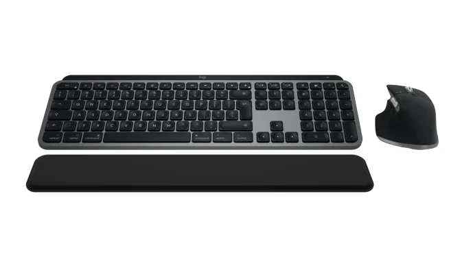 Комплект клавиатура и мишка Logitech MX Keys S Combo за Mac, Space Grey, безжичен, US English