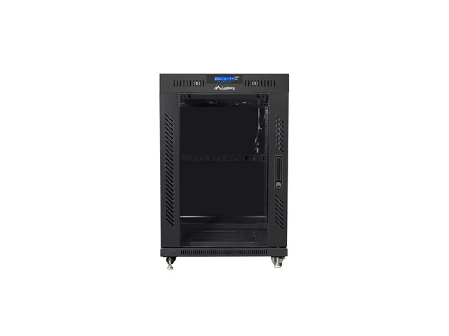 Lanberg rack cabinet 19" free-standing 15U/600x600 (flat pack) with glass door lcd black v2