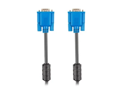 VGA кабел Lanberg 1.8m двоен екран, 2x феритно ядро, черен