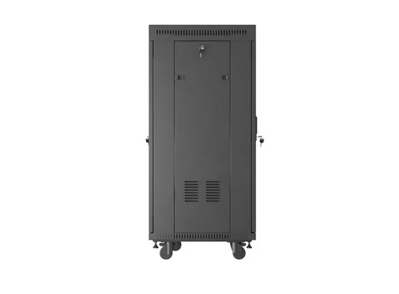 Lanberg Rack Cabinet 19" Free-Standing 24U/600X600 (FlAT Pack) With Glass Door LCD Black V2