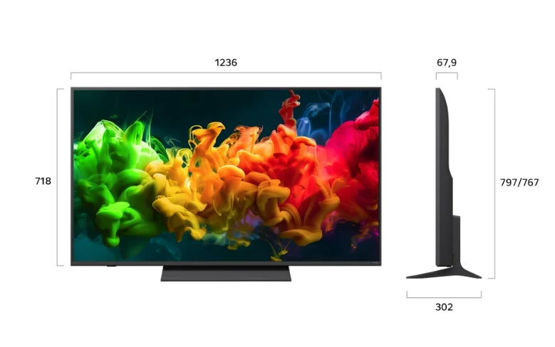 LG 55QNED81B3A, 55" 4K QNED MiniLED Smart TV, 3840x2160, DVB-T2/C/S2, Alpha 7 AI Processor, HDR10/HLG, webOS 26 ThinQ, VRR/ALLM/HGiG, 4K Super Upscaling, WiFi 5, Bluetooth 5.3, AirPlay 2, SPDIF, LAN, CI, HDMI, AI Sound Pro, Google Cast, Motion Booster