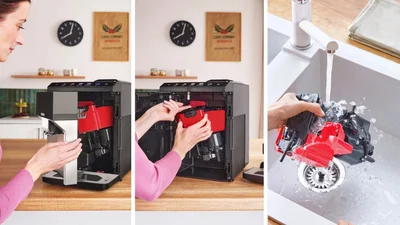 Bosch TPE40307, SER4, Fully automatic coffee machine VeroCafe 15 bar, TFT display, 9 bev., Silver/Piano black, Ground coffee, AromaDouble Shot, CeramDrive