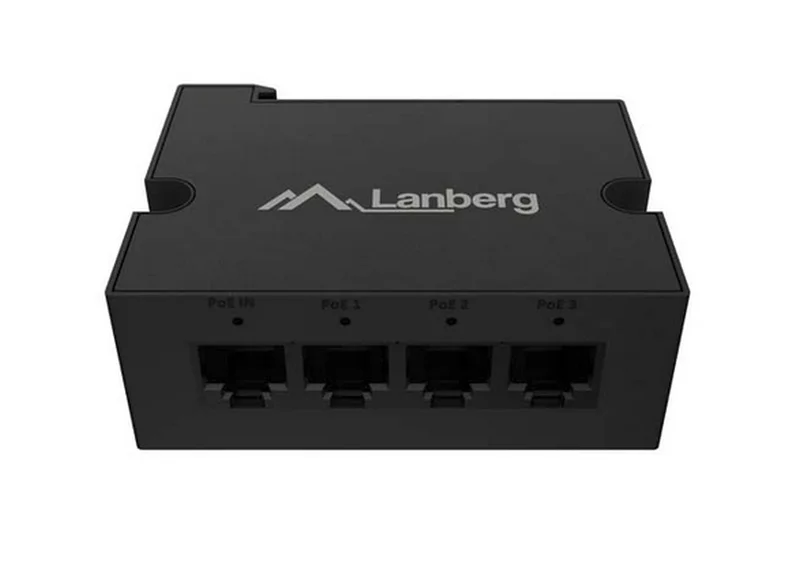 PoE удължител Lanberg DIN-GE4-BT-90W 1 вход 3 изхода Gigabit Ethernet DIN Rail BT 90W метални щипки