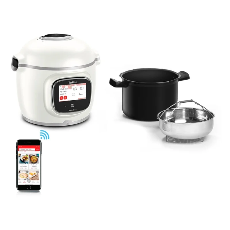 Мултикукър Tefal Cook4me Connect Touch PRO CY9441F2, 6L, вградена везна, Wi-Fi, бял