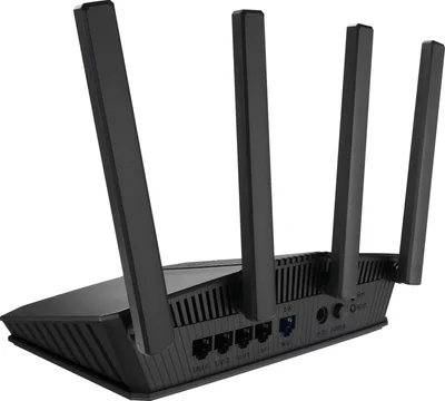 Рутер ASUS RT-BE55 BE3600 WiFi 7 AiMesh, 4K-QAM, MLO, 2.5G WAN, 4x1G LAN, мрежова защита, родителски контрол, VPN, черен