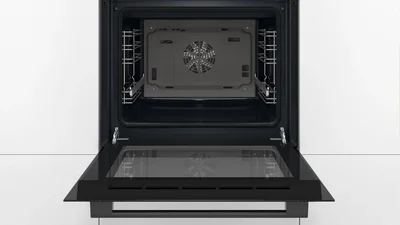 Bosch HBF134EB2, SER2, 3D HotAir, EcoClean Direct, 66 l, Telescopic guides on 1 level, LED display with sinking buttons, 7 HM, Energy efficiency A, Black